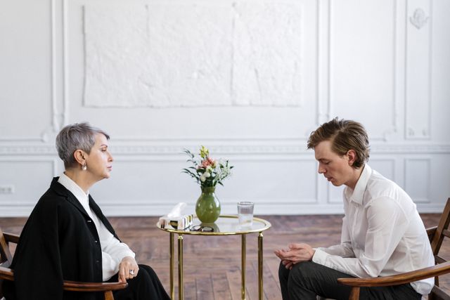 Company executive in therapy for addiction.