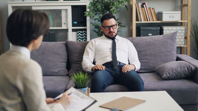 A lawyer receiving therapy as an impaired professional.