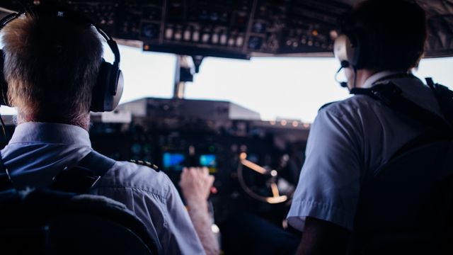 Pilots preparing to take off.