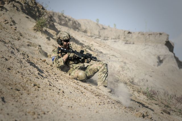 Soldier experiencing a traumatic fire fight.