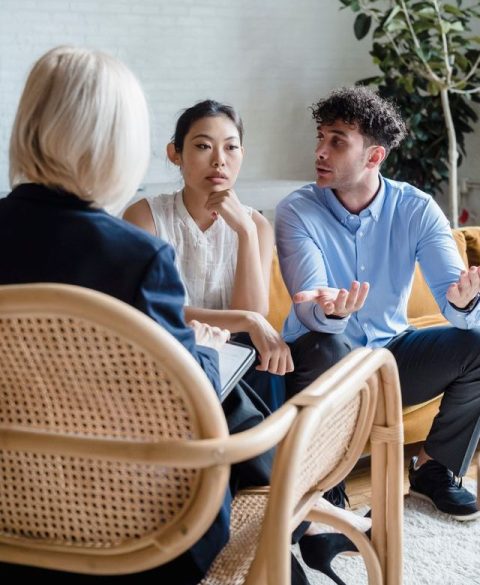 Couple in a Gottman-based therapy session.